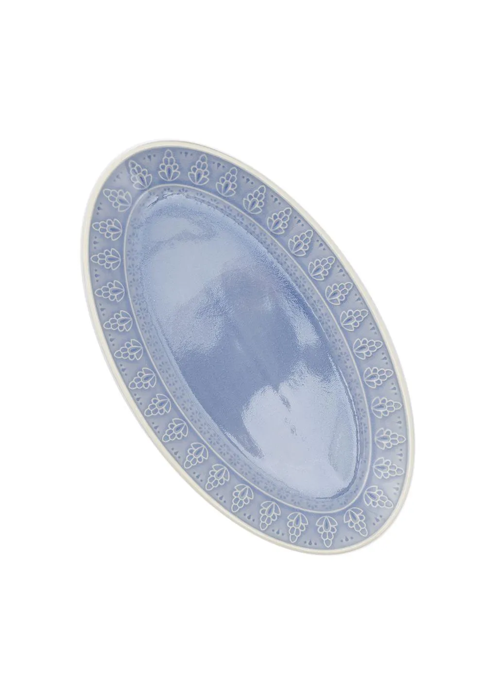 Stoneware oval serving plate
