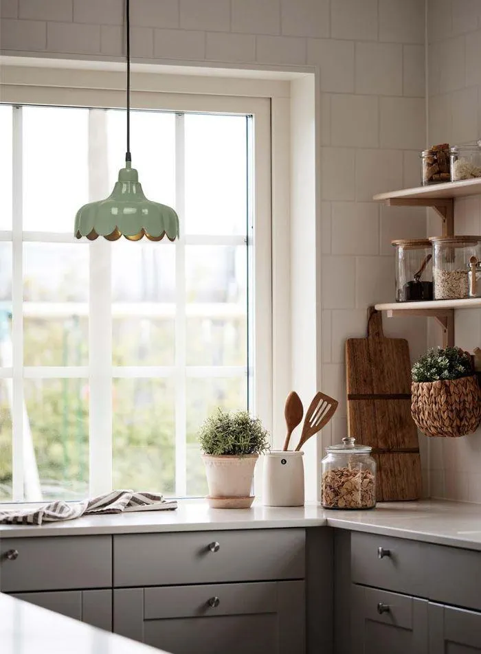 Wells vinduspendel Ø24 - mosegrønn/gull