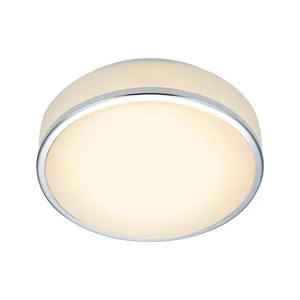 Plafond Global 22cm led chrome/hvit