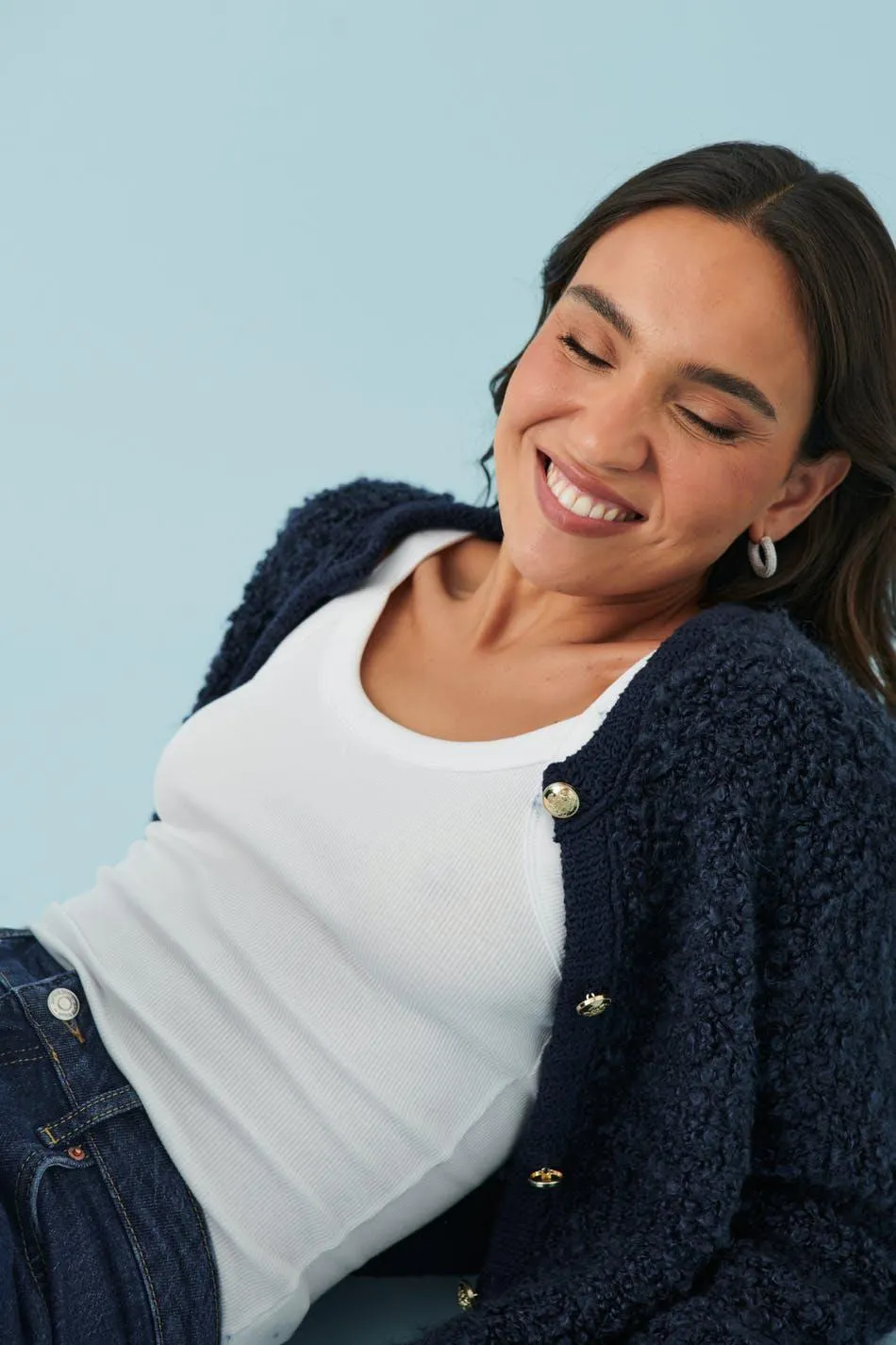 Knitted bouclé cardigan