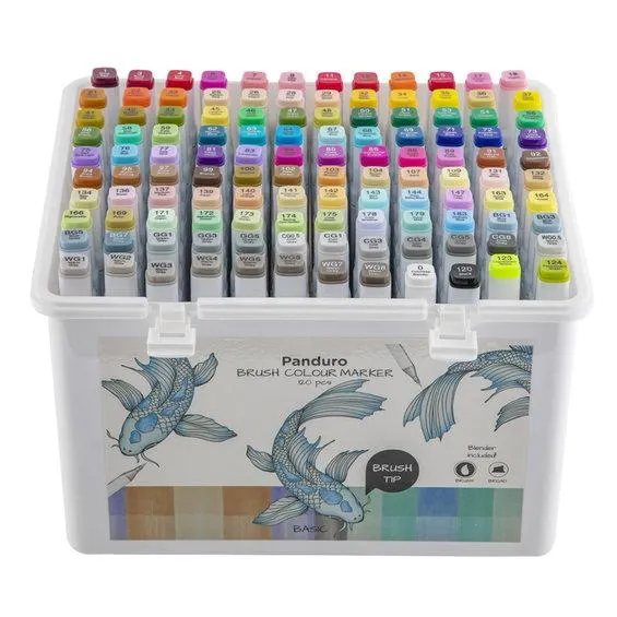 Panduro colour marker brush 120 – twintip-tusjer med penselspiss og skråskjært spiss