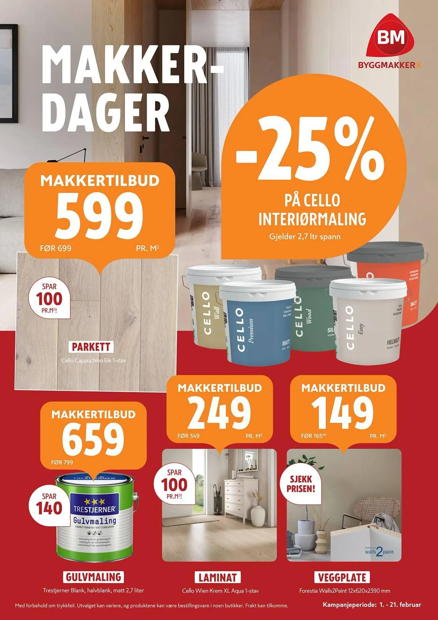 Byggmakker kundeavis fra 1. februar til 22. februar 2026 - kundeavisside 1