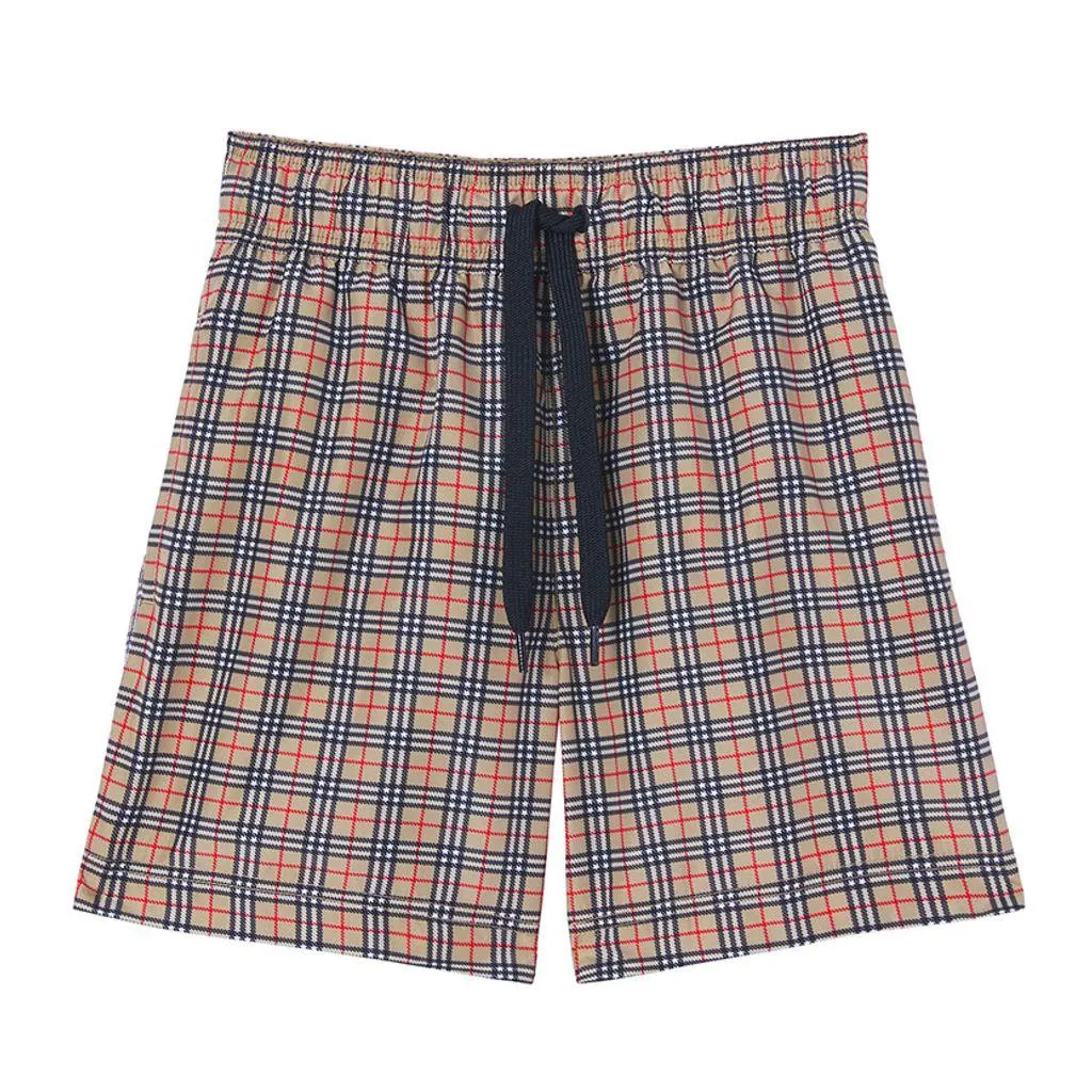 Kameron Check Badebukse Archive Beige