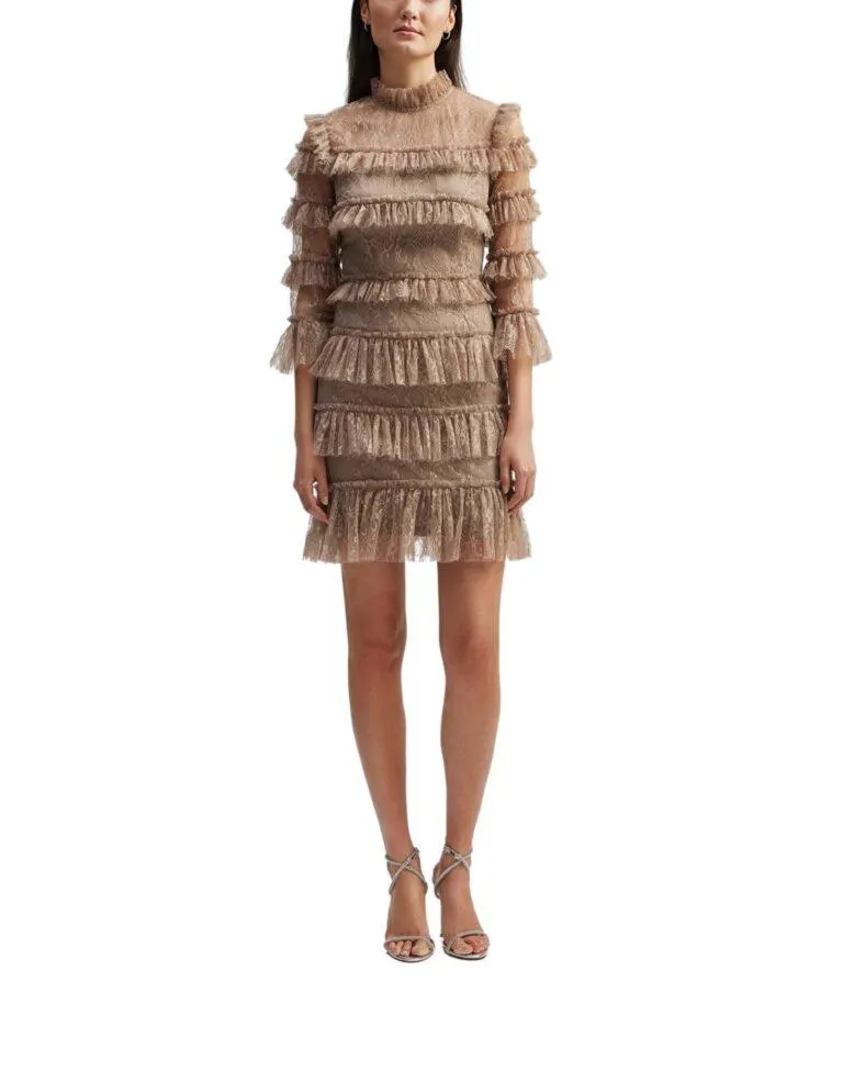 Carmine Mini Dress – Beige