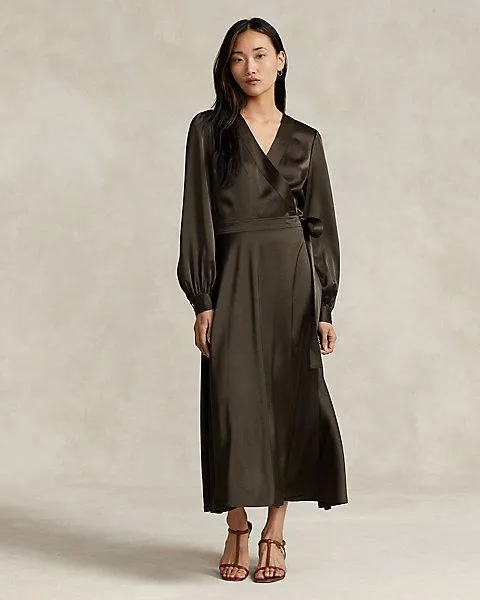 Satin Wrap Dress