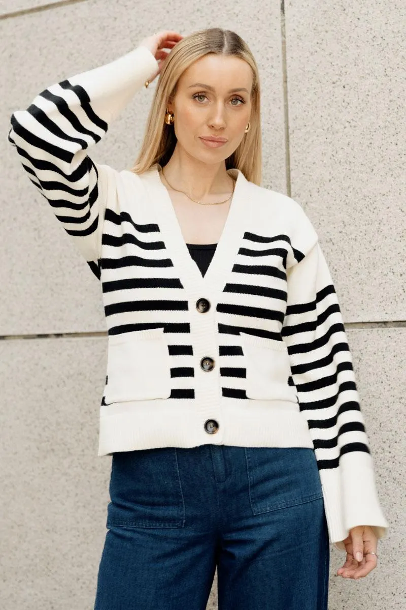 Embla GZ Cardigan Noos Black/Off White