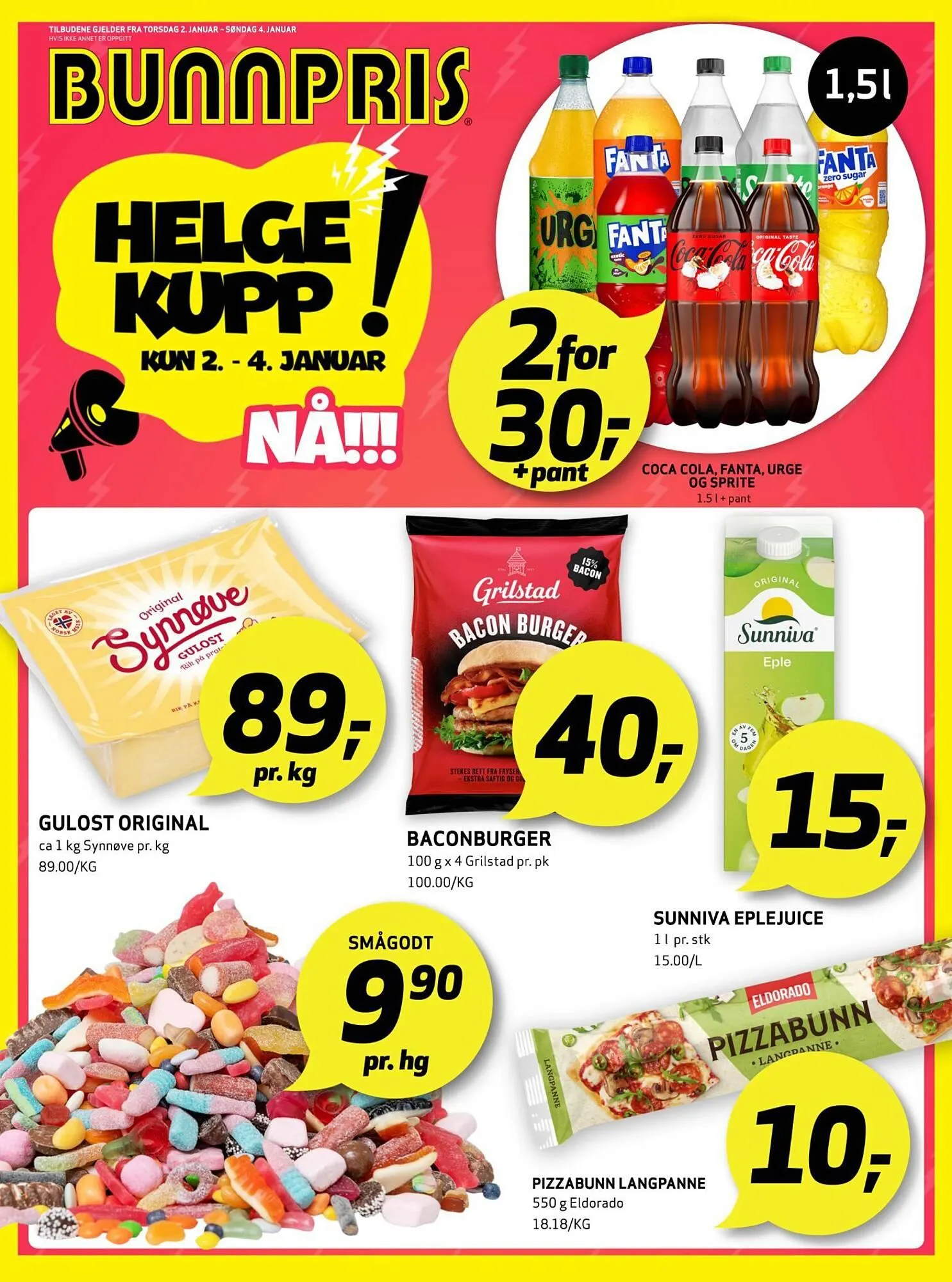 Bunnpris kundeavis fra 2. januar til 5. januar 2026 - kundeavisside 1