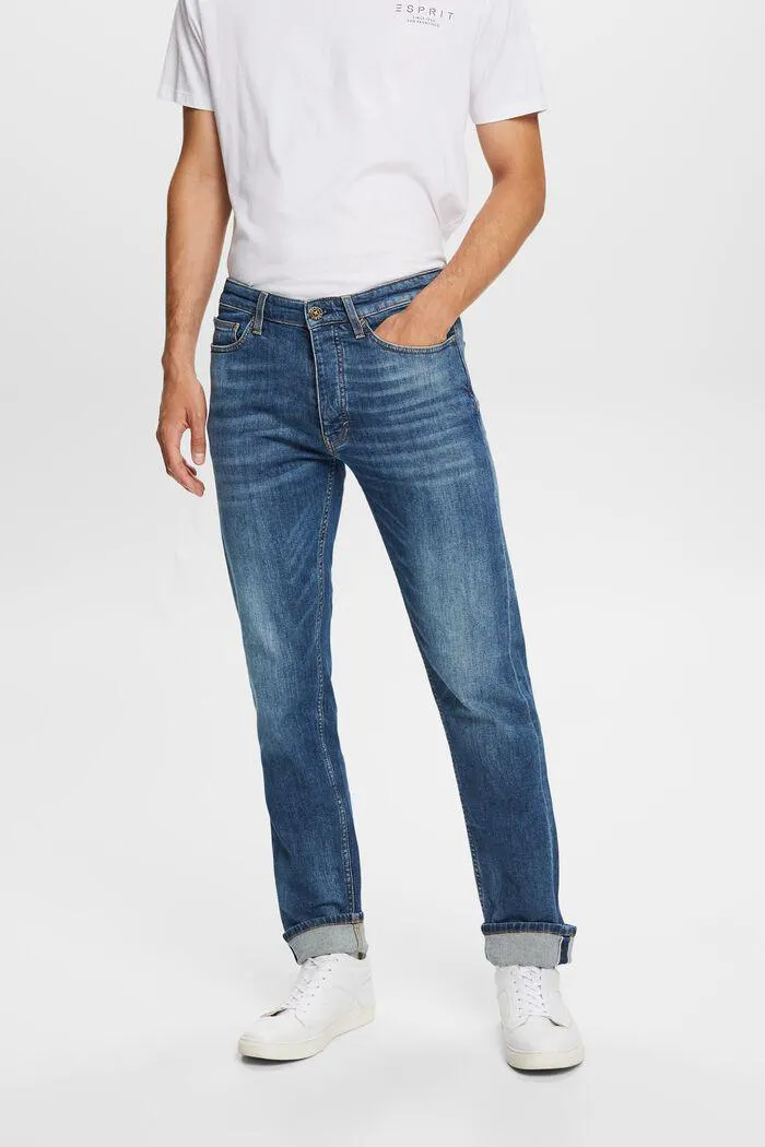 Mid-Rise Straight Jeans