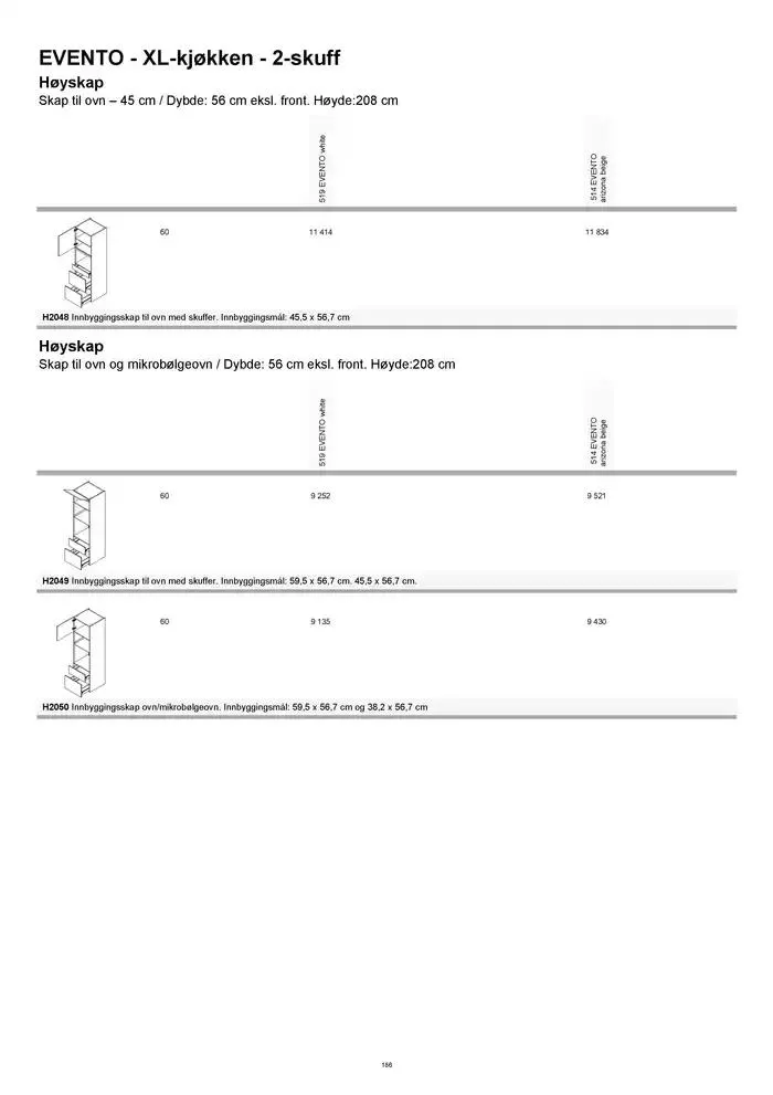 kvik kjøkken Prisliste. fra 1. januar til 31. desember 2025 - kundeavisside 186