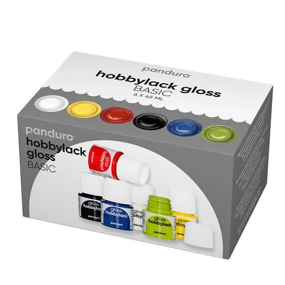 Hobbylakk gloss 6x45ml Basic