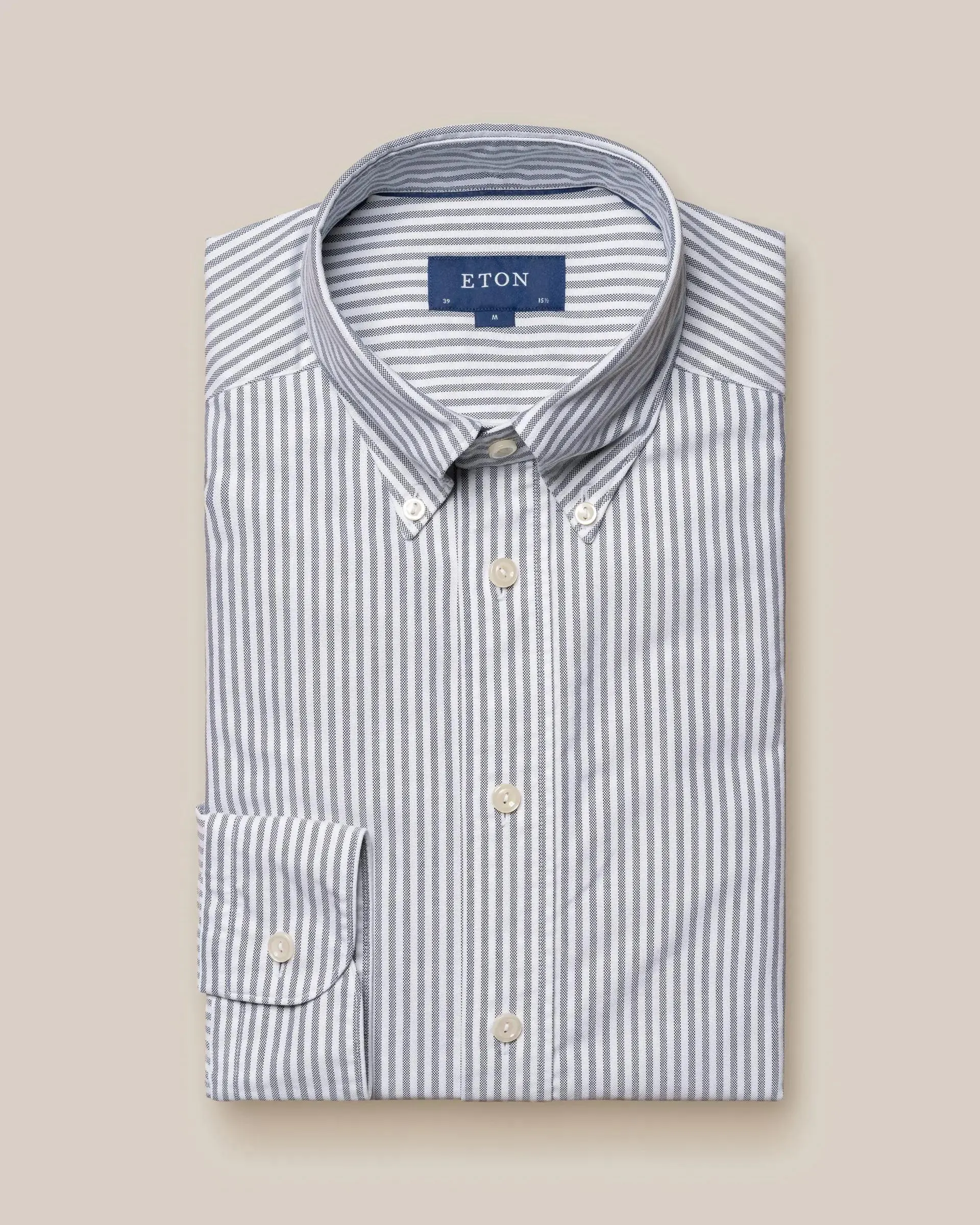 Dark Blue Striped Oxford Shirt