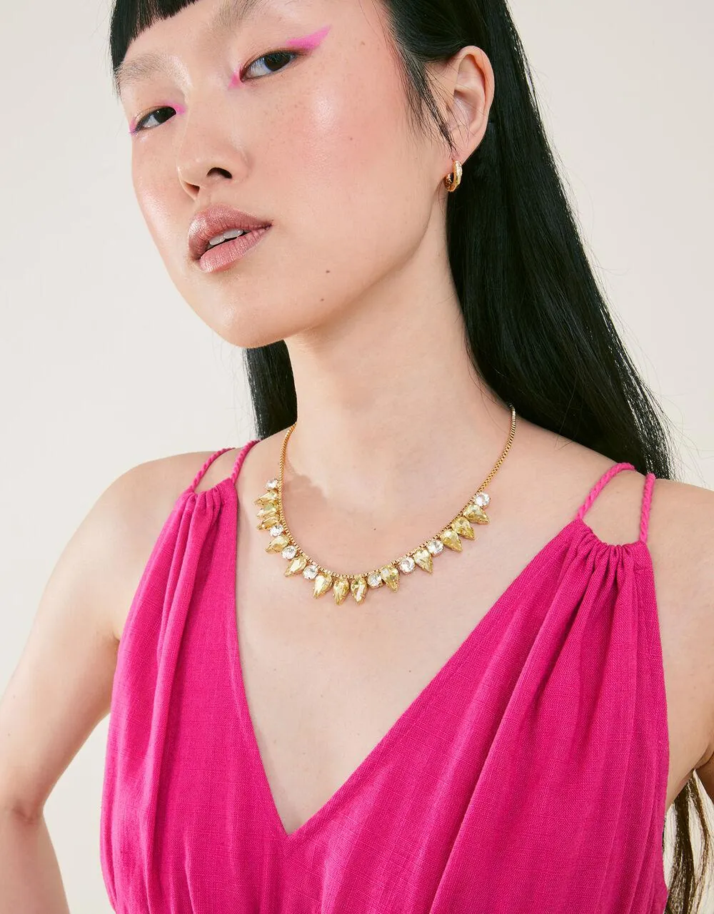 Crystal Teardrop Collar Necklace