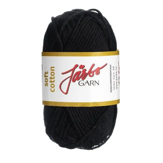 Garn Järbo Soft Cotton 50 g svart – 8801 Black