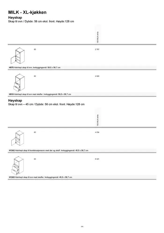 kvik kjøkken Prisliste. fra 1. januar til 31. desember 2025 - kundeavisside 376