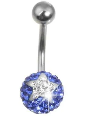 Stardom Navlepiercing - Hvit/Mørk Blå