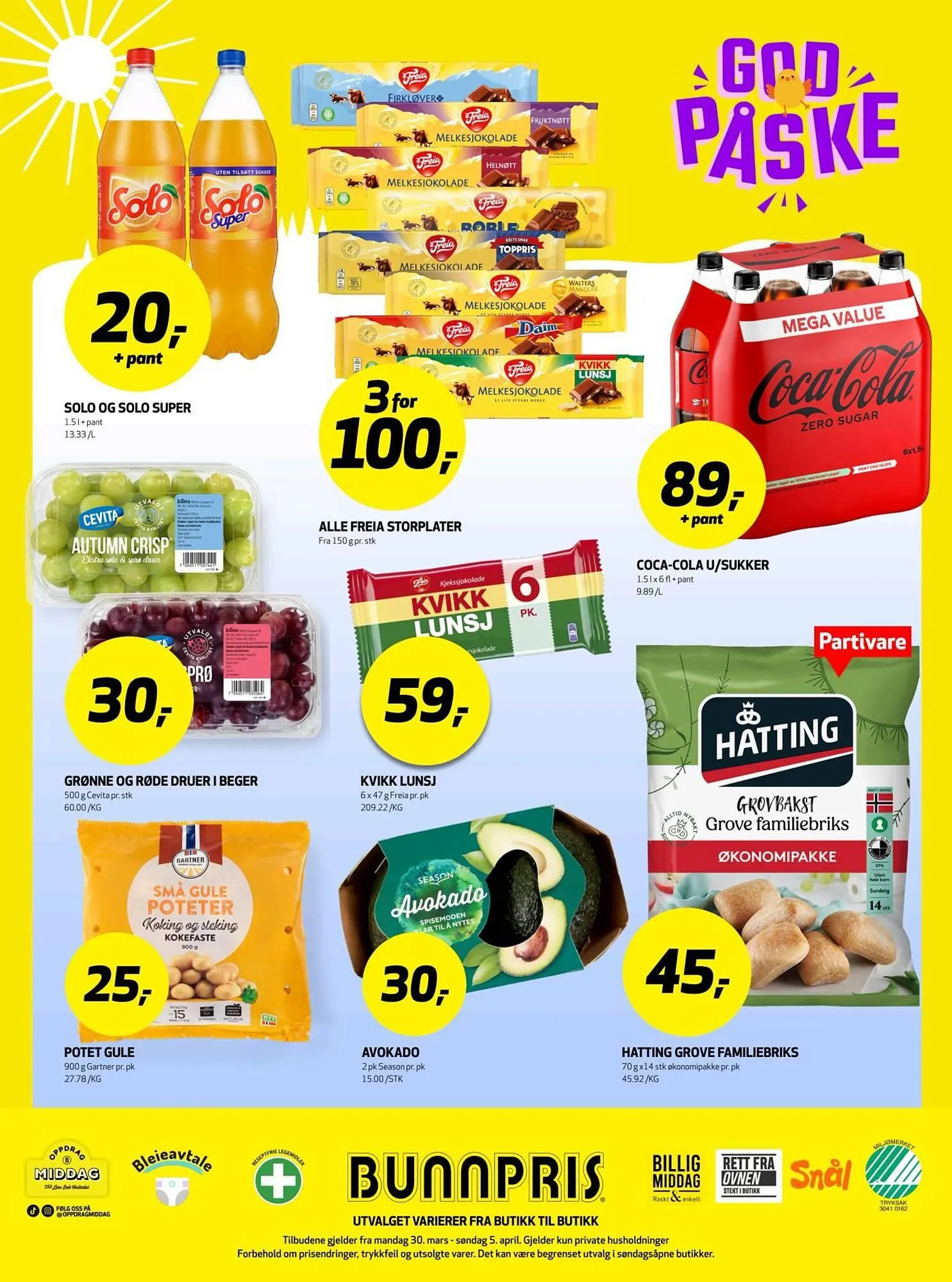 Bunnpris kundeavis fra 30. mars til 6. april 2026 - kundeavisside 29