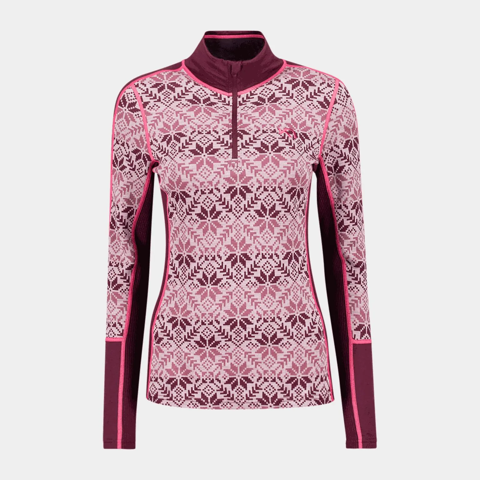 Anna Half Zip, ullgenser, dame - Lilla