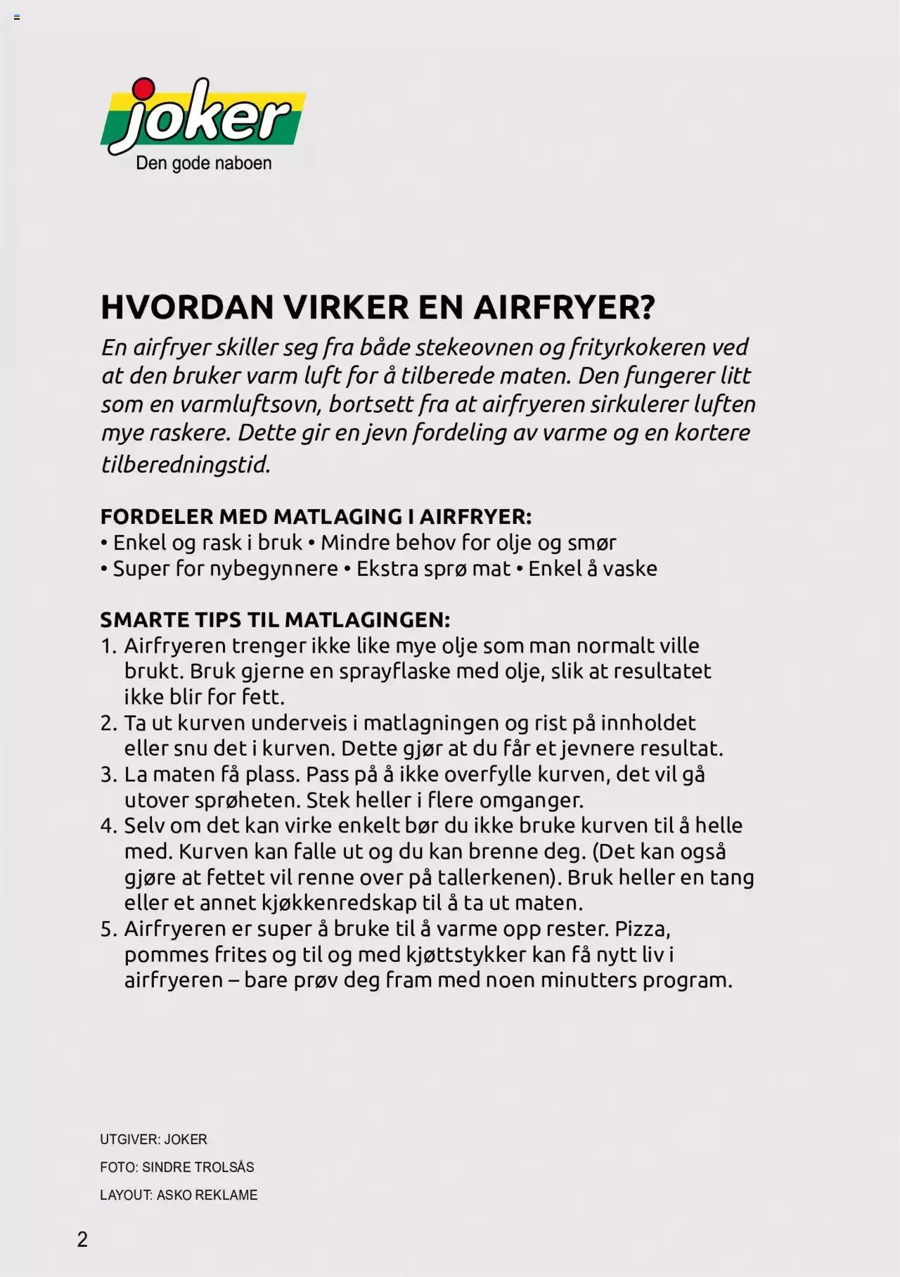 Joker - Gode oppskrifter med airfryer fra 1. august til 31. desember 2023 - kundeavisside 2