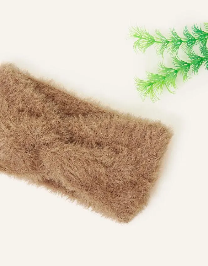 Faux Fur Bando Camel