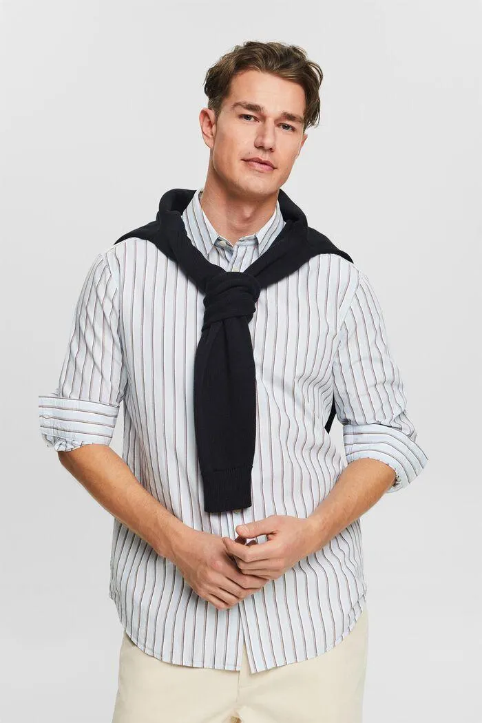 Striped Button-Down Cotton Shirt