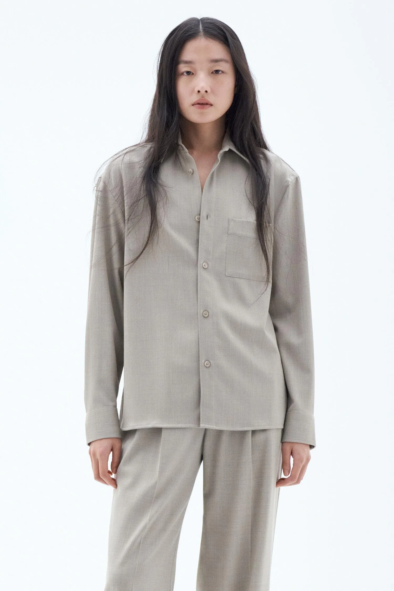 Boxy Wool Twill Shirt