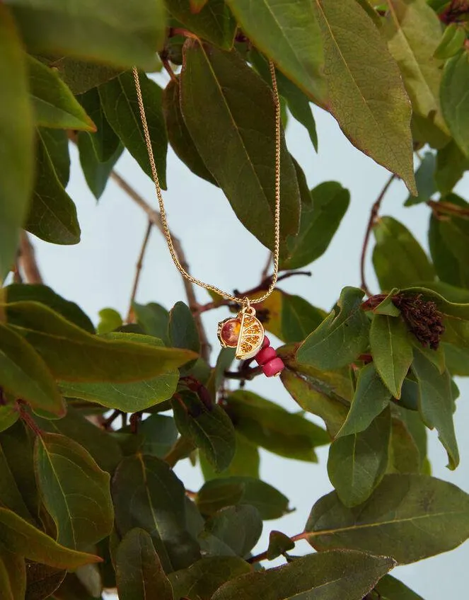 Orange Slice Pendant Necklace