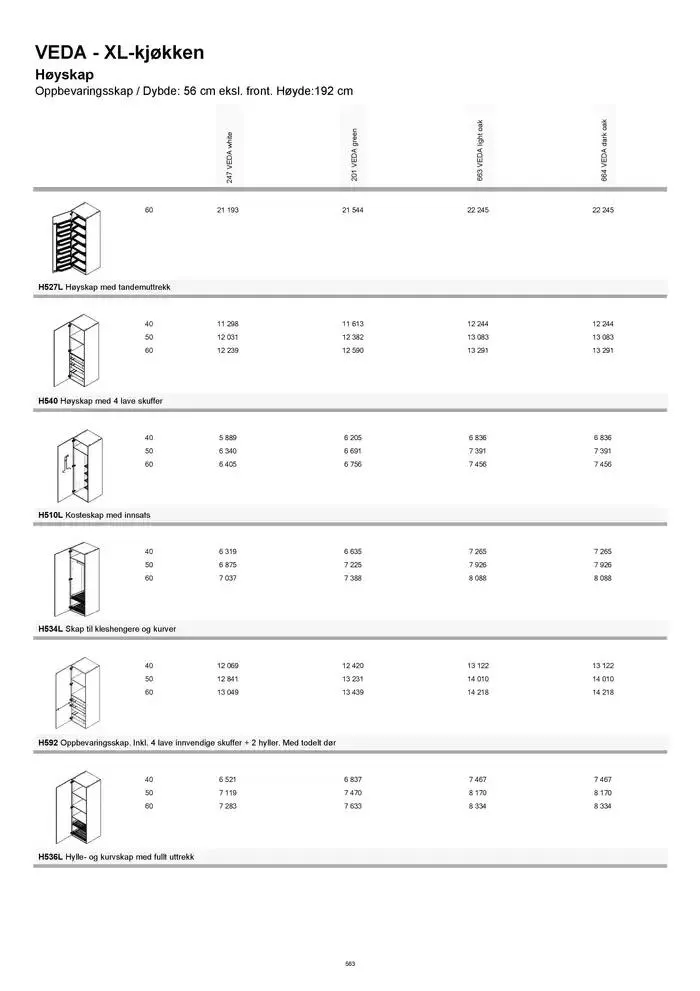 kvik kjøkken Prisliste. fra 1. januar til 31. desember 2025 - kundeavisside 563