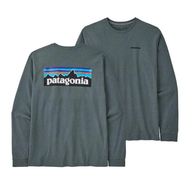 Patagonia Mens L/S P-6 Logo Responsibili-Tee Nouveau Green