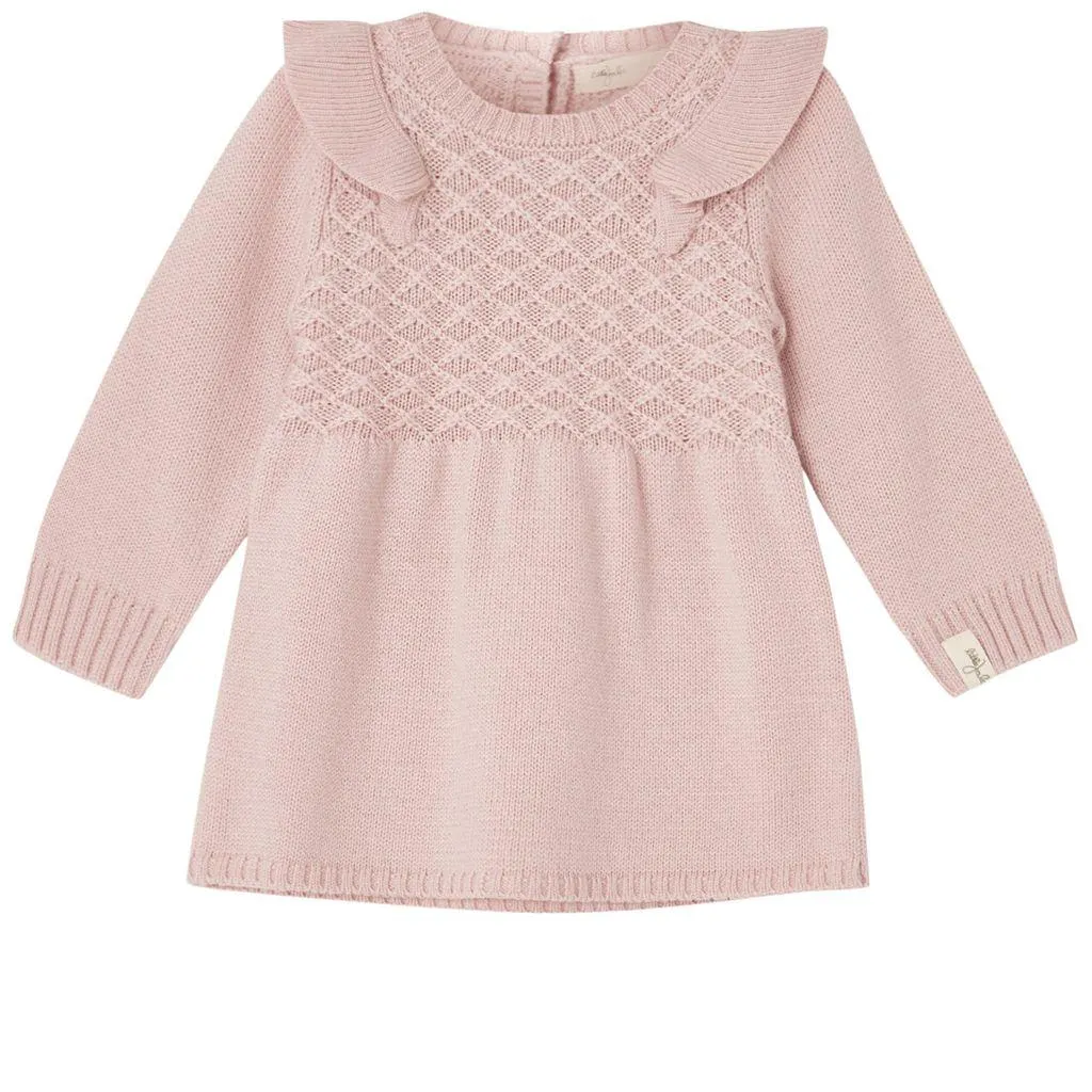 Strikket Kjole I Ull Blush Pink