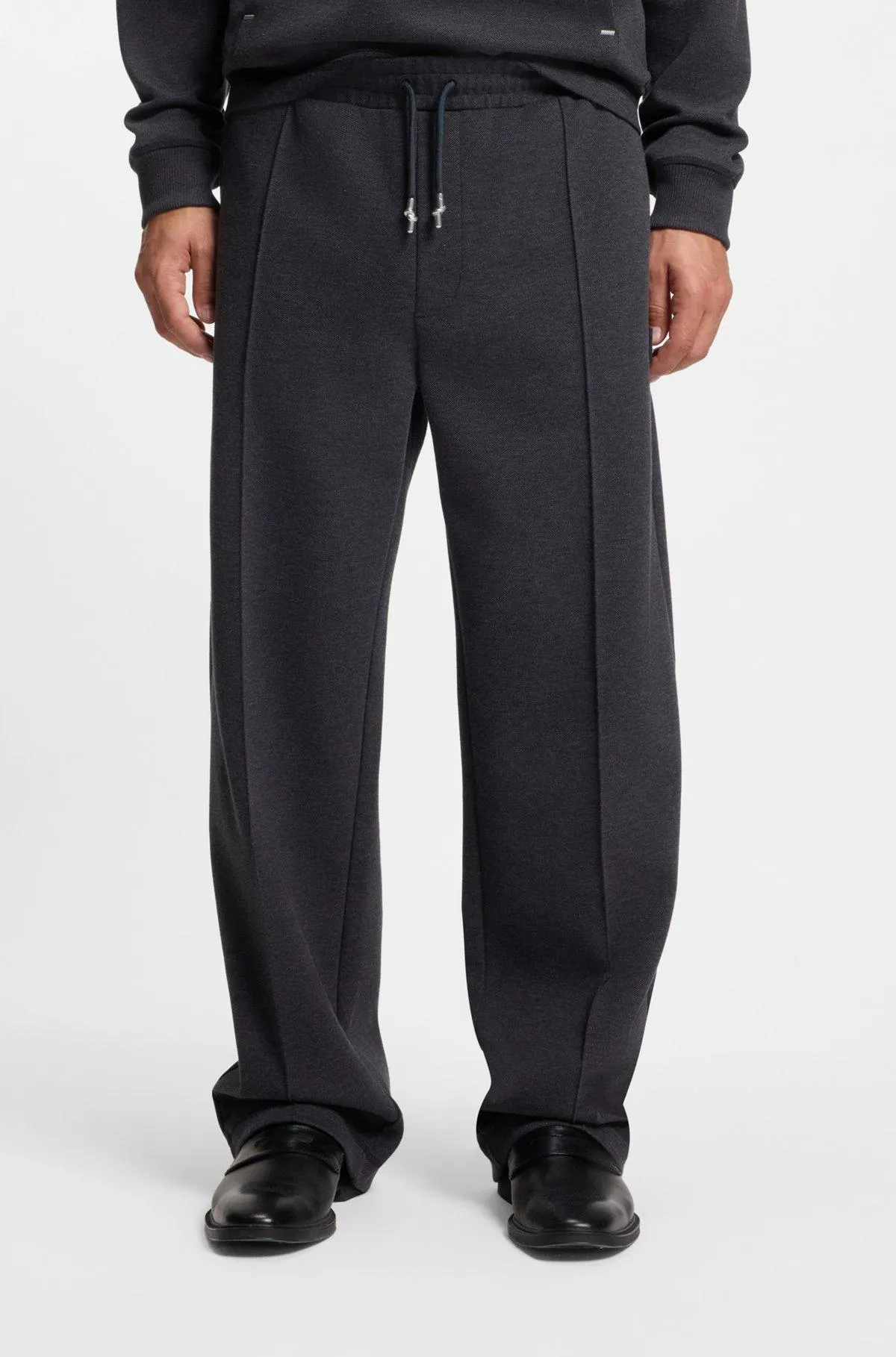 Relaxed-fit tracksuit bottoms with pintuck pleats