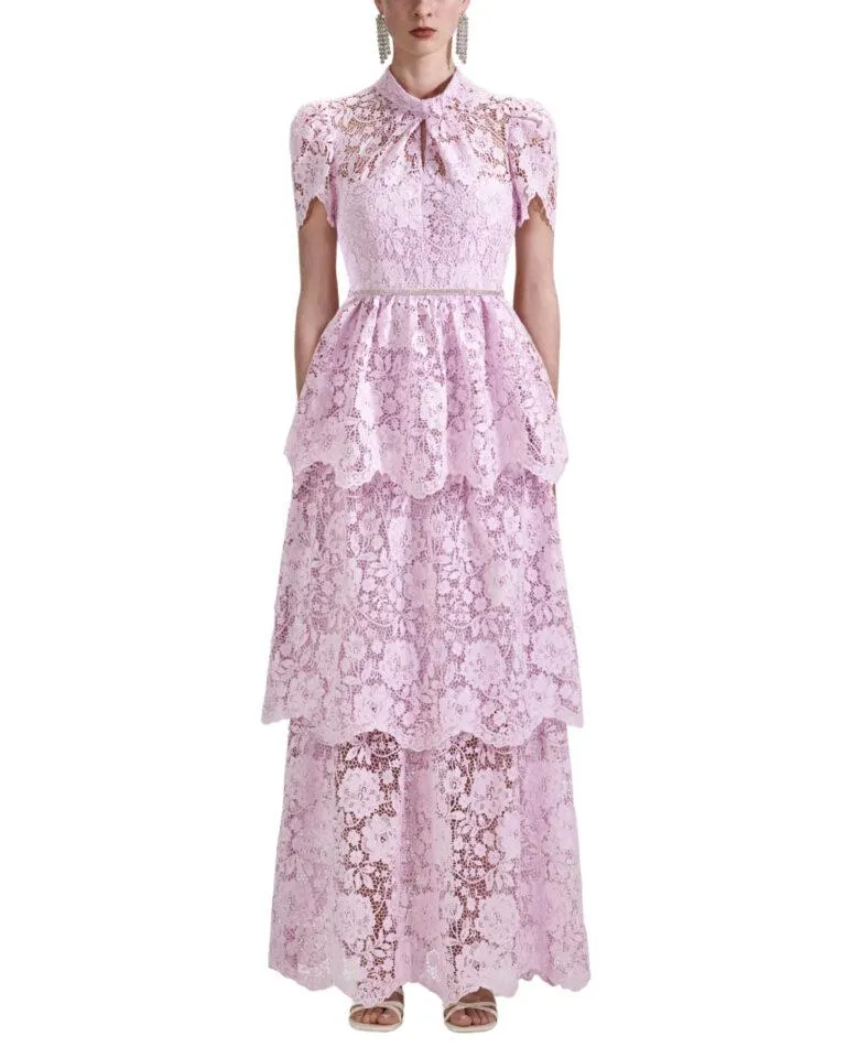 Cord Lace Tiered Maxi Dress – Rosa