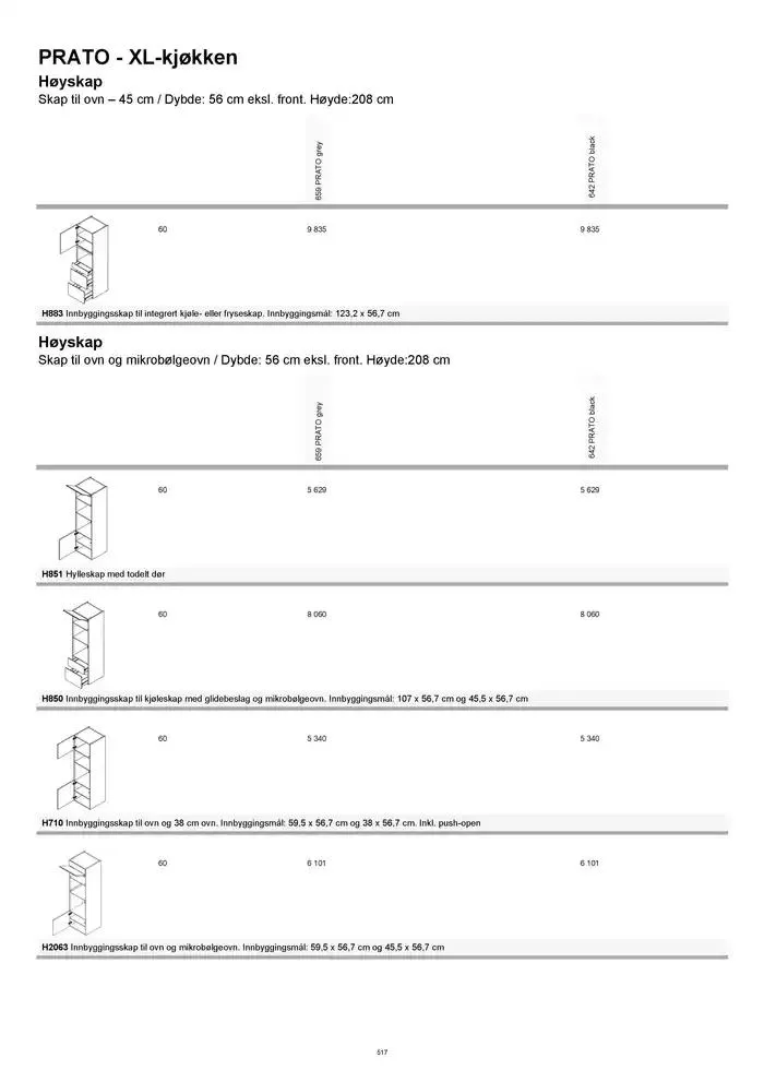kvik kjøkken Prisliste. fra 1. januar til 31. desember 2025 - kundeavisside 517