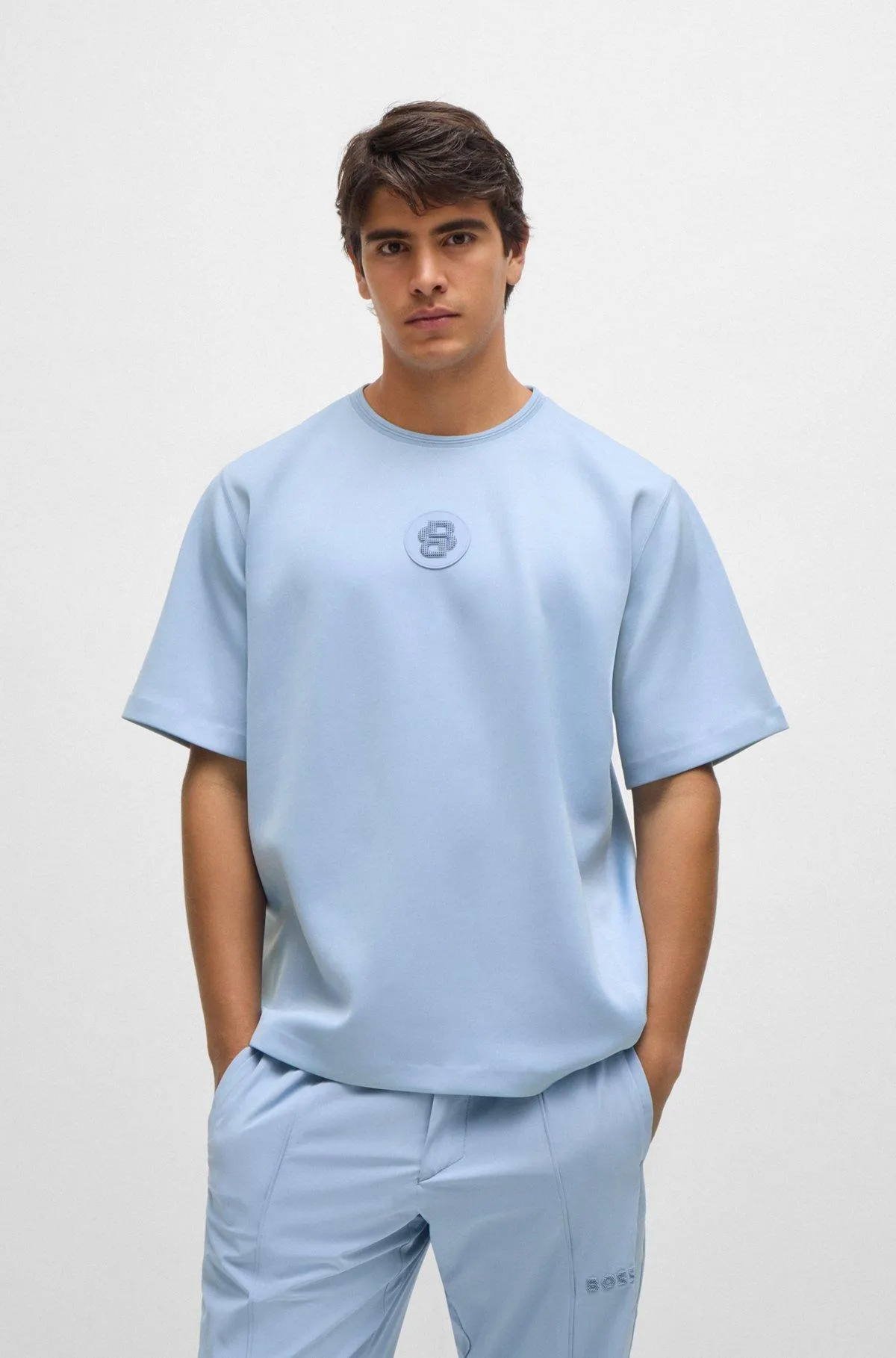 Relaxed-fit T-shirt with double-monogram badge