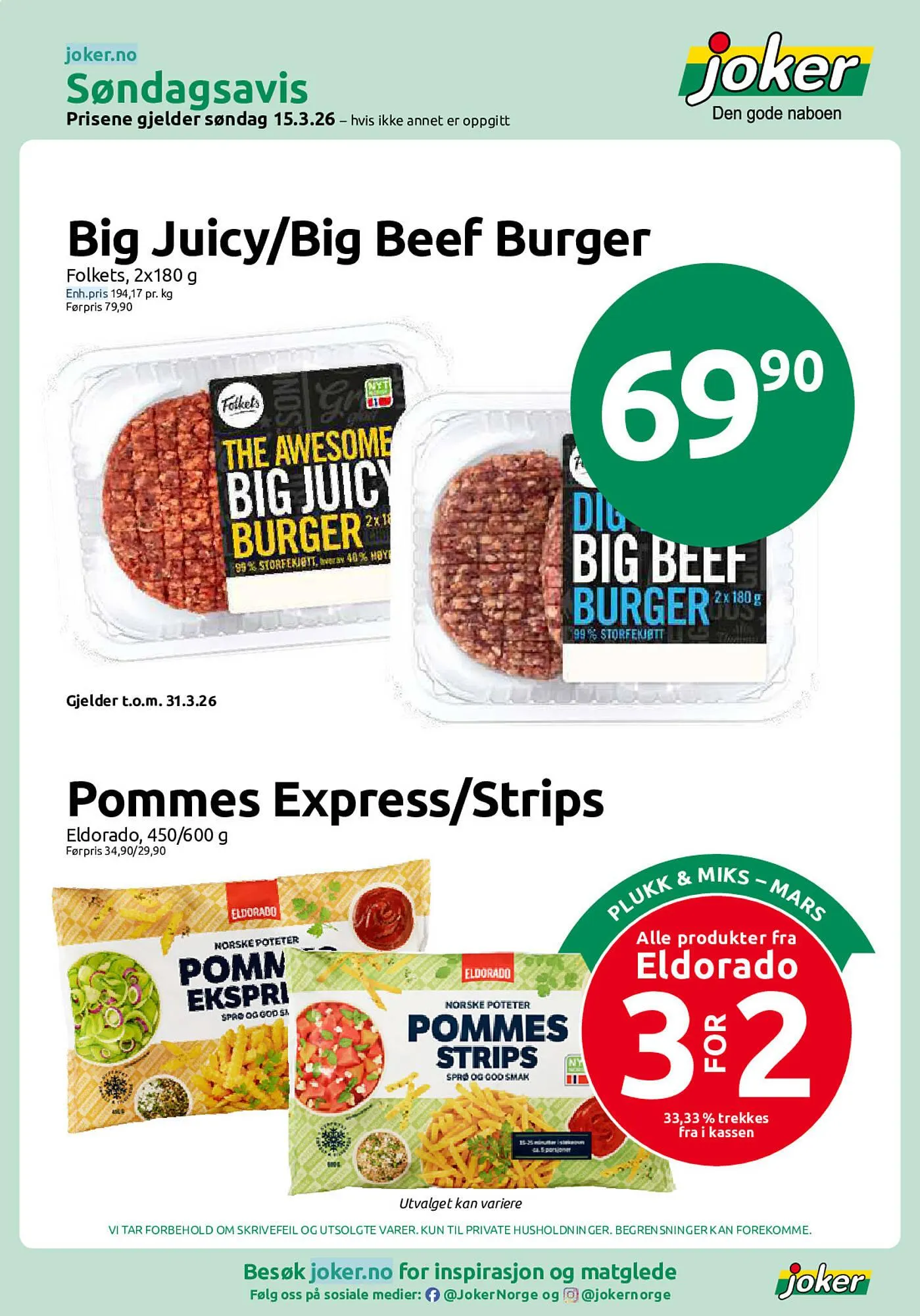 Joker kundeavis fra 9. mars til 21. mars 2026 - kundeavisside 1