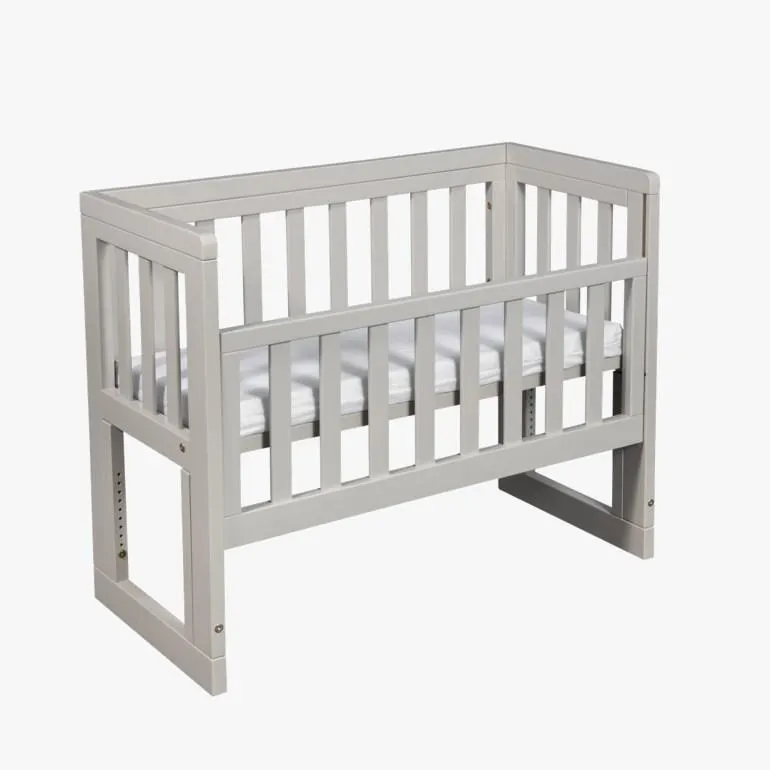 Oslo bedside crib, grey