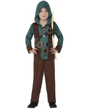 Middelaldersk Bueskytter Kostyme til Gutt