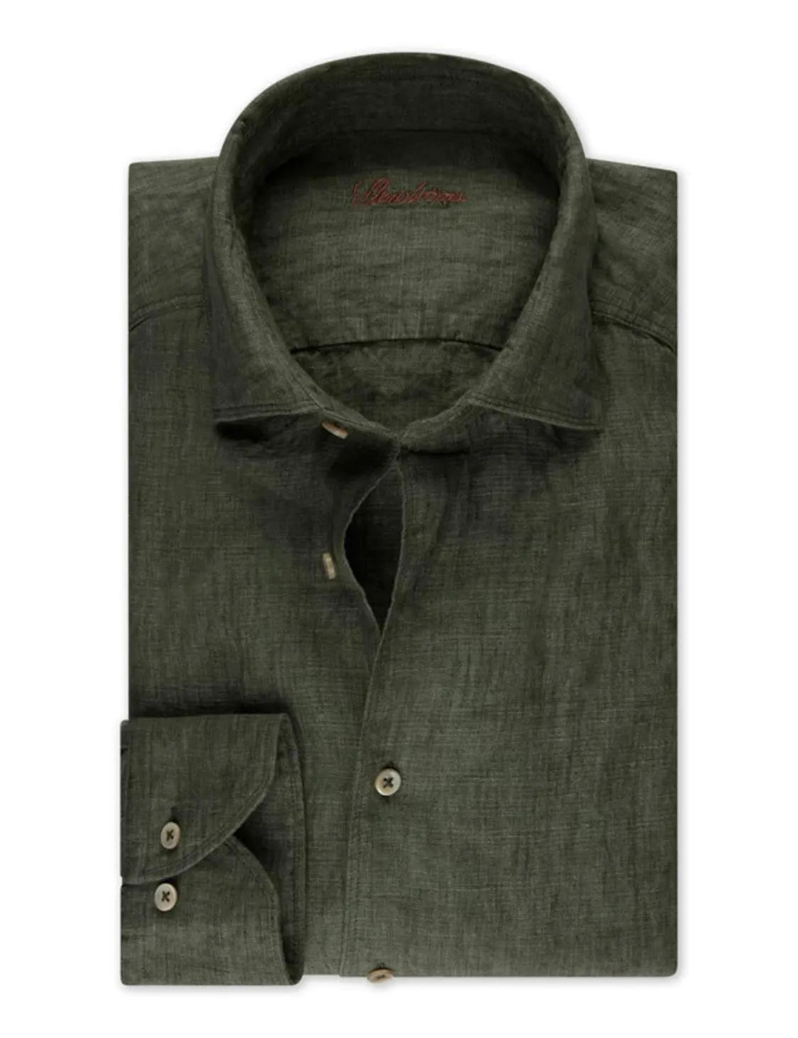 Slimline Linen Shirt Green