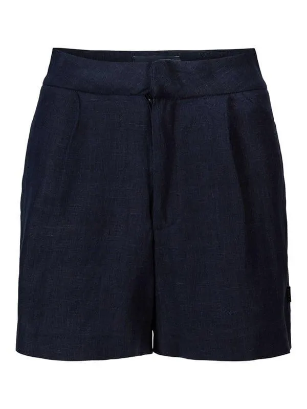 Freya Solid Linen Shorts – Marine