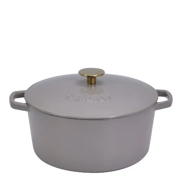 Støpejernsgryte 6,7L ashes of roses brass