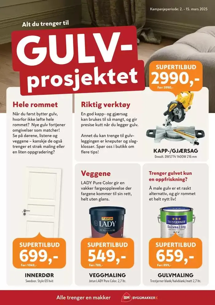 Gulv dager fra 4. mars til 15. mars 2025 - kundeavisside 2