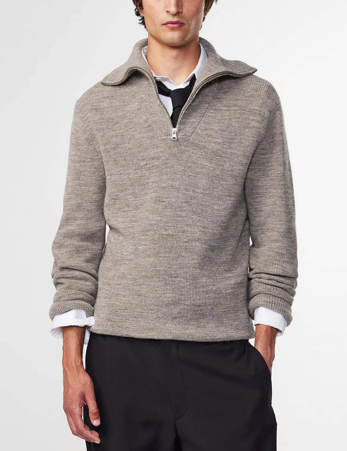 Carl Half Zip Sweater 6336 Nature Mel
