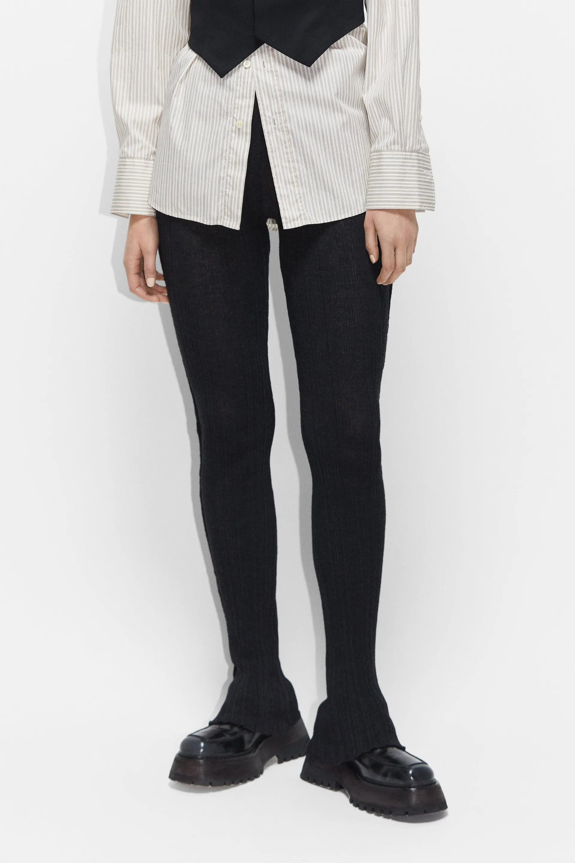 Ribbed Knitted Tights