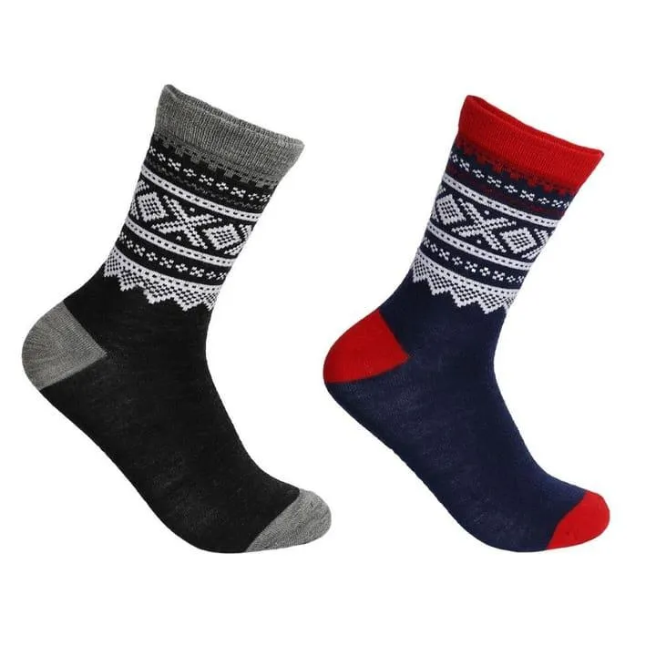 Marius Kids 2-Pack Voksen Ullsokker Dark Mose & Grey
