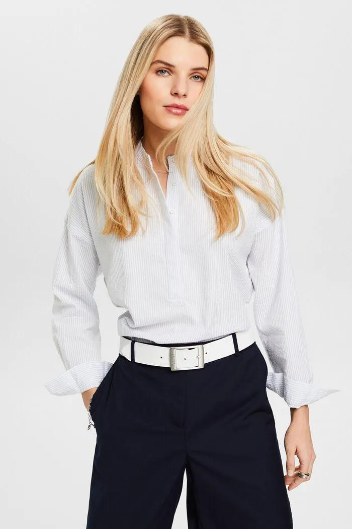 Striped Long-Sleeve Blouse