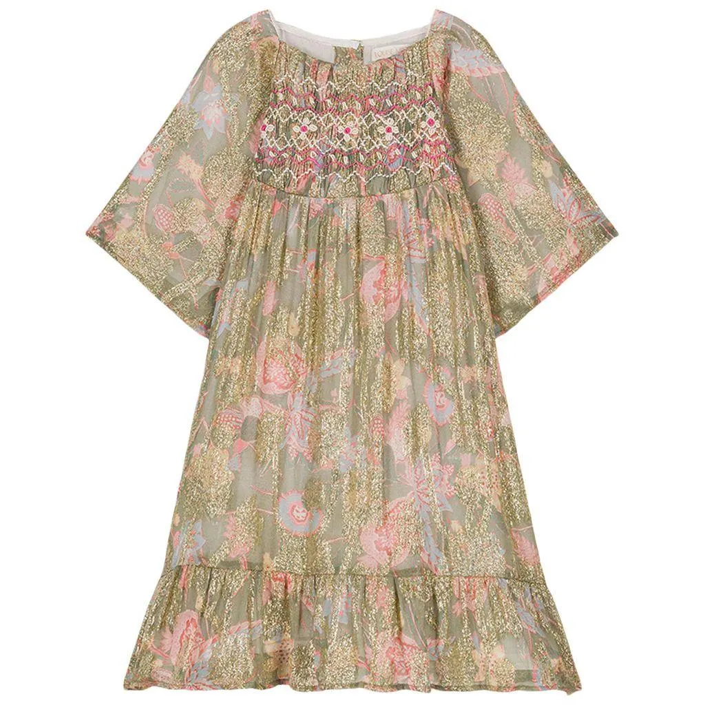 Olivina Kjole Khaki Wild Bouquet