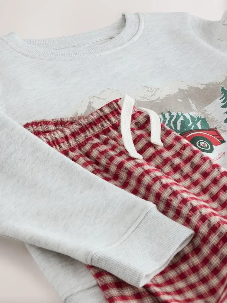 Red Truck Matching Family Christmas Sweatshirt and Flannel Pyjamas (1.5-16yrs)