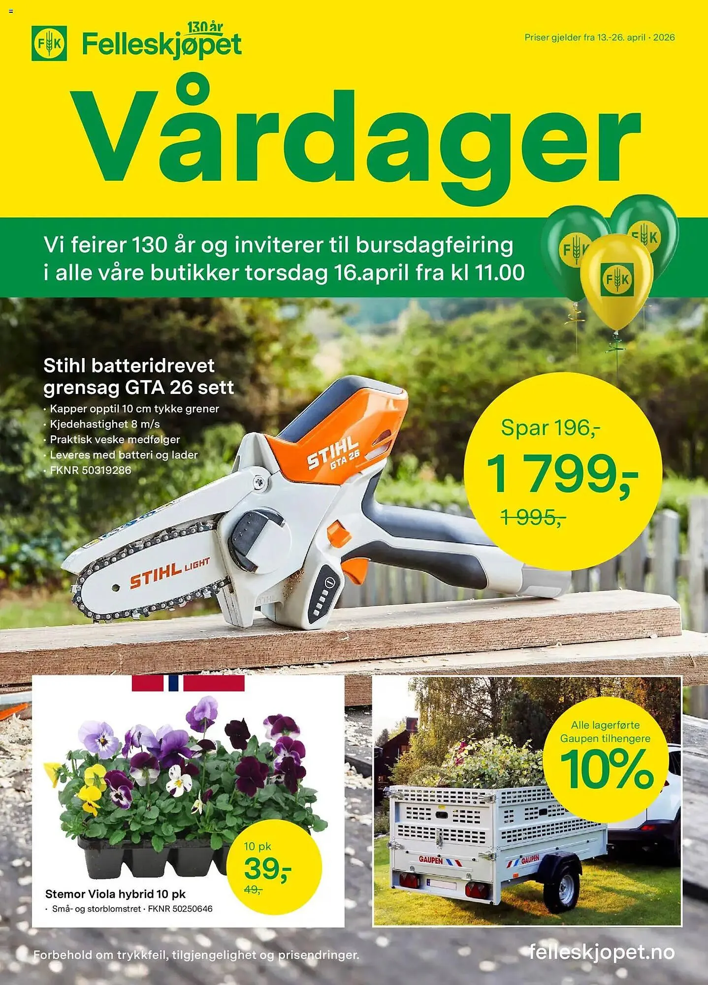 Felleskjøpet kundeavis fra 13. april til 26. april 2026 - kundeavisside 1