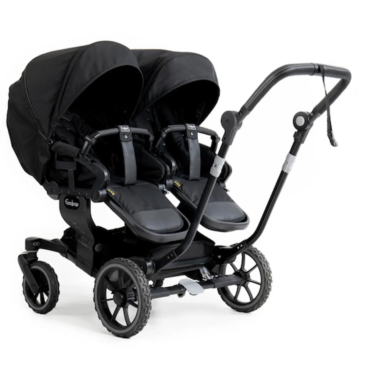 Emmaljunga 2024 | 735 Twin Sportsvogn Flat All Black | Understell + 2x Sittedel