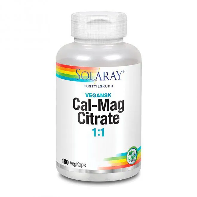 Solaray kalsium-magnesium 1:1 180 kapsler