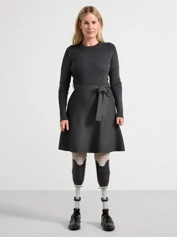 Strikket langermet kjole